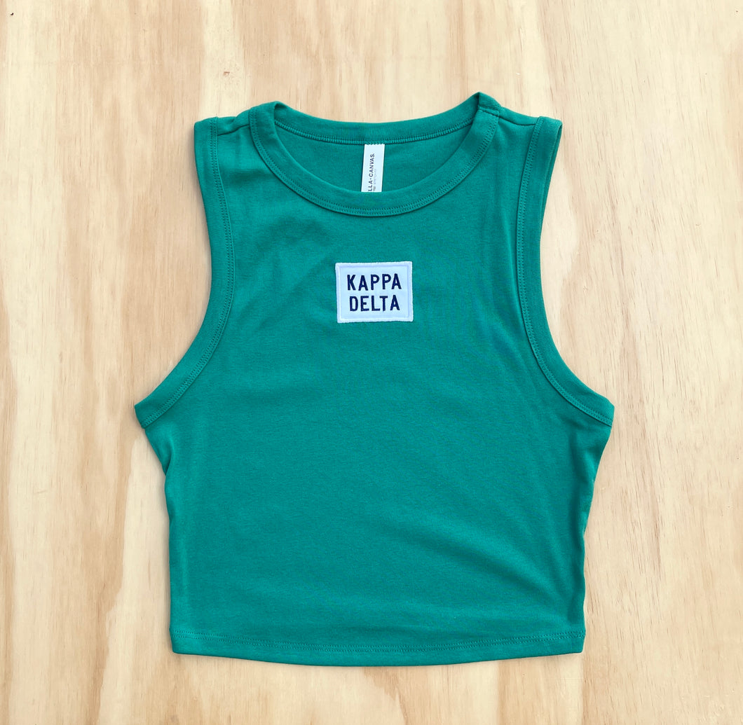 Kappa Delta Patch Crop Green Tank