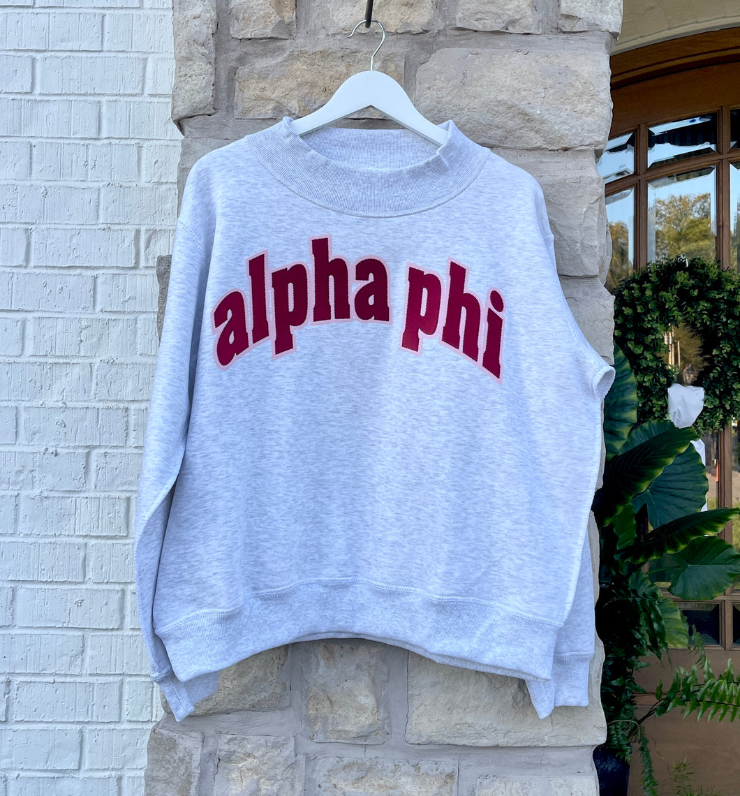 Alpha Phi Inside Out Mock Neck Sweatshirt