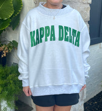 Alpha Chi Omega Lowercase Raw Seam Mock Neck Sweatshirt