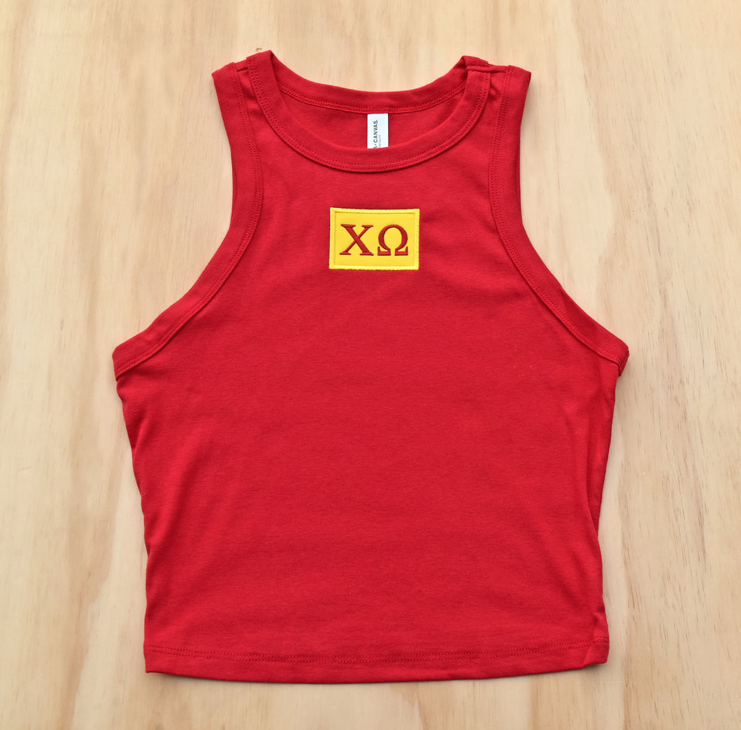 Chi Omega Patch Crop Tank