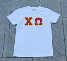 Chi Omega White Letter tee