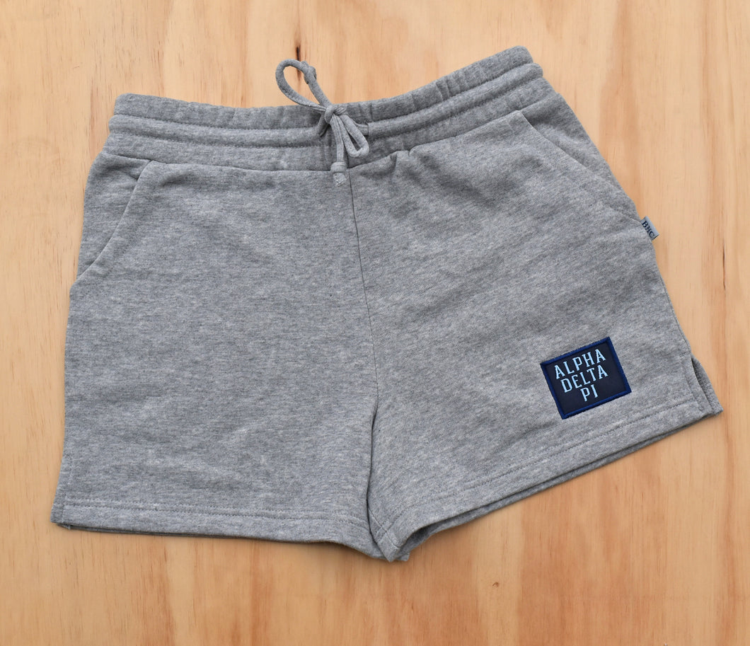 Alpha Delta Pi Grey Patch Shorts