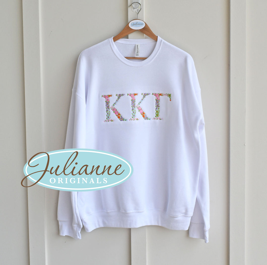 Kappa Kappa Gamma Floral White Sweatshirt