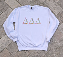 Delta Delta Delta Floral Letter White Sweatshirt
