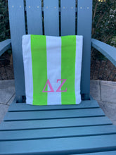 Delta Zeta Beach Towel - Lime Stripe