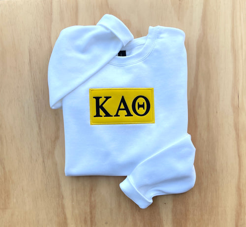 Theta Patch White Sweatshirt