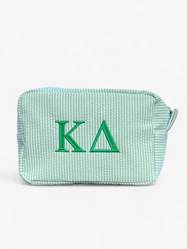 Kappa Delta Green Stripe Cosmetic Bag