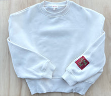 Alpha Chi Omega Patch Sleeve Cream Sweatshirt