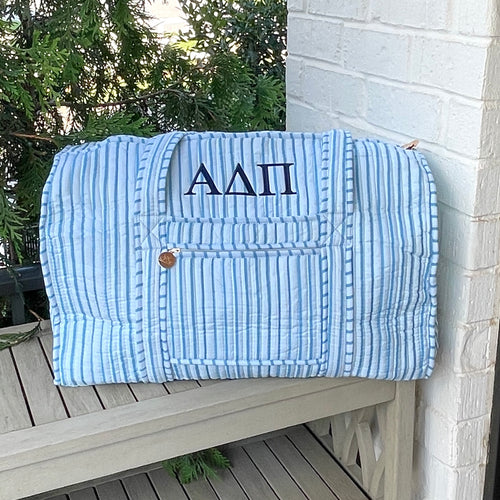 Alpha Delta Pi Blue Stripe Duffle