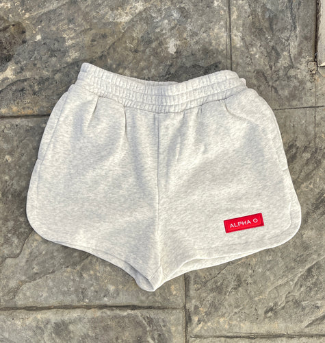 Alpha Omicron Pi Patch Grey Shorts