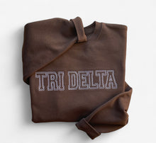 Tri Delta Outline Chocolate Sweatshirt