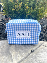 Alpha Delta Pi Gingham Patch Cosmetic Bag