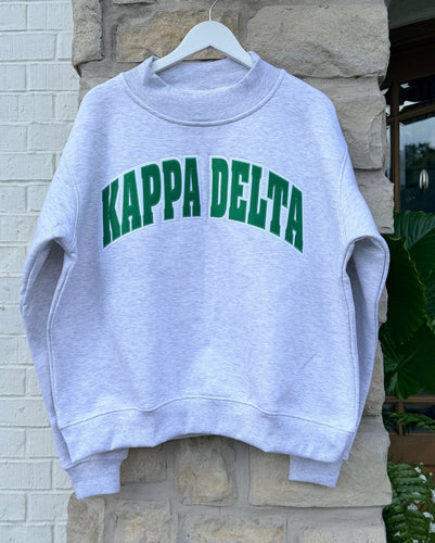 Kappa Delta Stitched Letter Mock Neck Sweatshirt