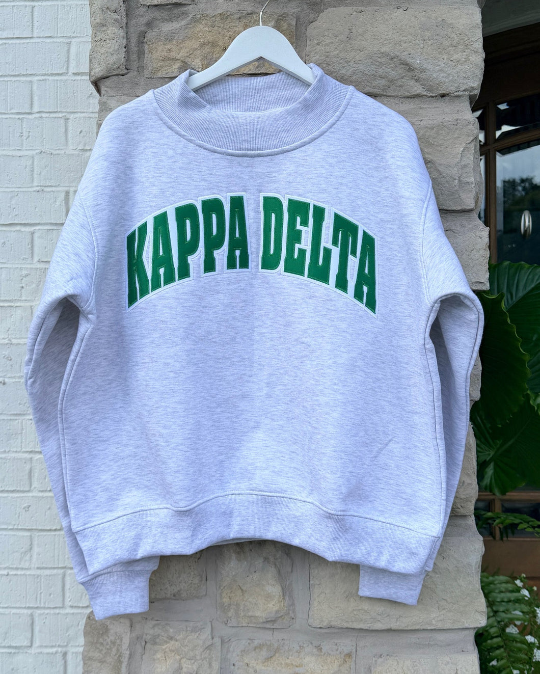 Kappa Delta Stitched Letter Mock Neck Sweatshirt