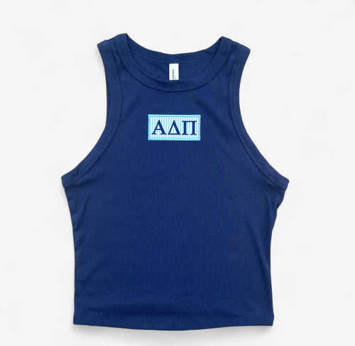 Alpha Delta Pi Patch Navy Crop Tank