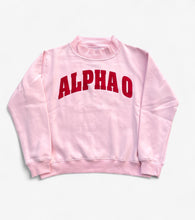 Alpha O  Pink Mock Neck Sweatshirt