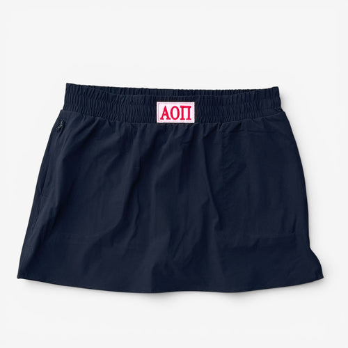 Alpha Omicron Pi Patch Black Skort