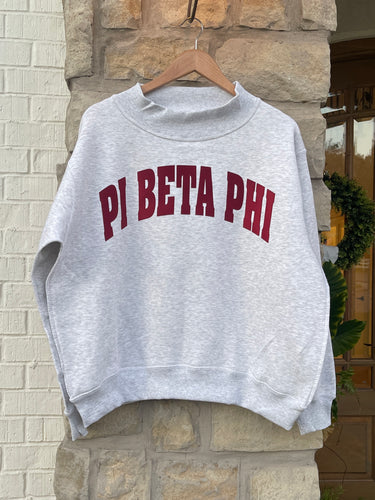 Pi Beta Phi Raw Seam Mock Neck Sweatshirt