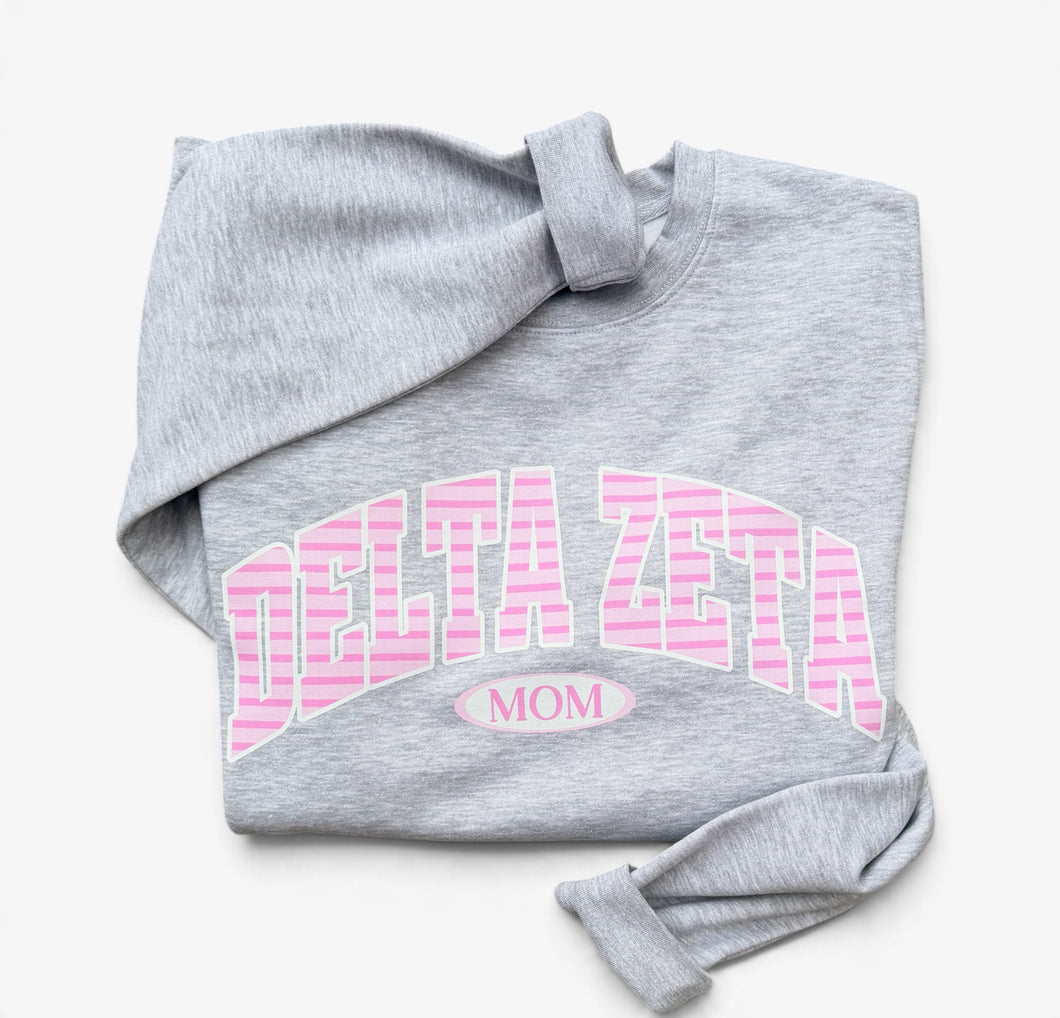 Delta Zeta Tonal Stripe MOM Sweatshirt