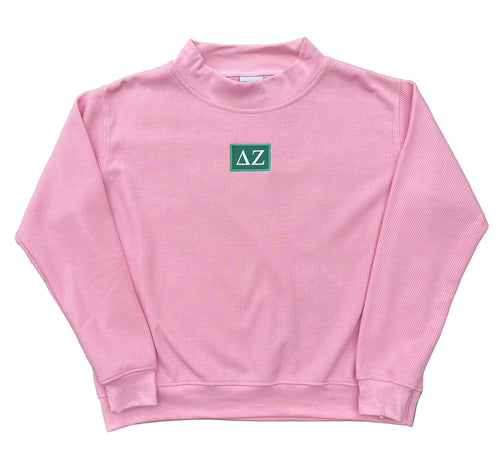 Delta Zeta Pink Thermal Waffle Mock Neck