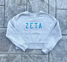 Zeta Tau Alpha Grey Crop Sweatshirt