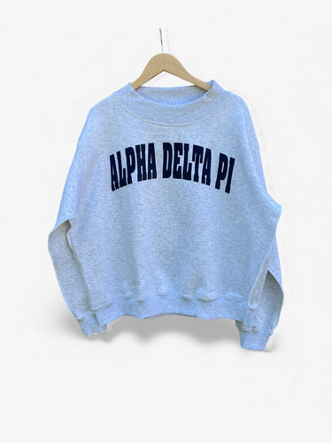 Alpha Delta Pi Raw Edge Mock Neck Sweatshirt