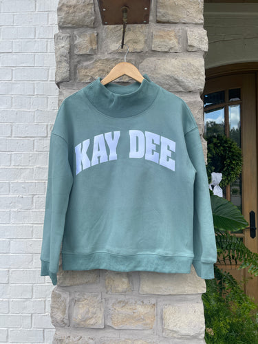 Kay Dee Green Mock Neck Sweatshirt