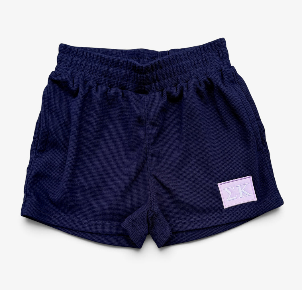 Sigma Kappa Navy Waffle Shorts