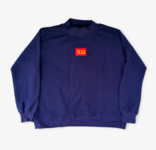 Chi Omega Navy Waffle Mock Neck