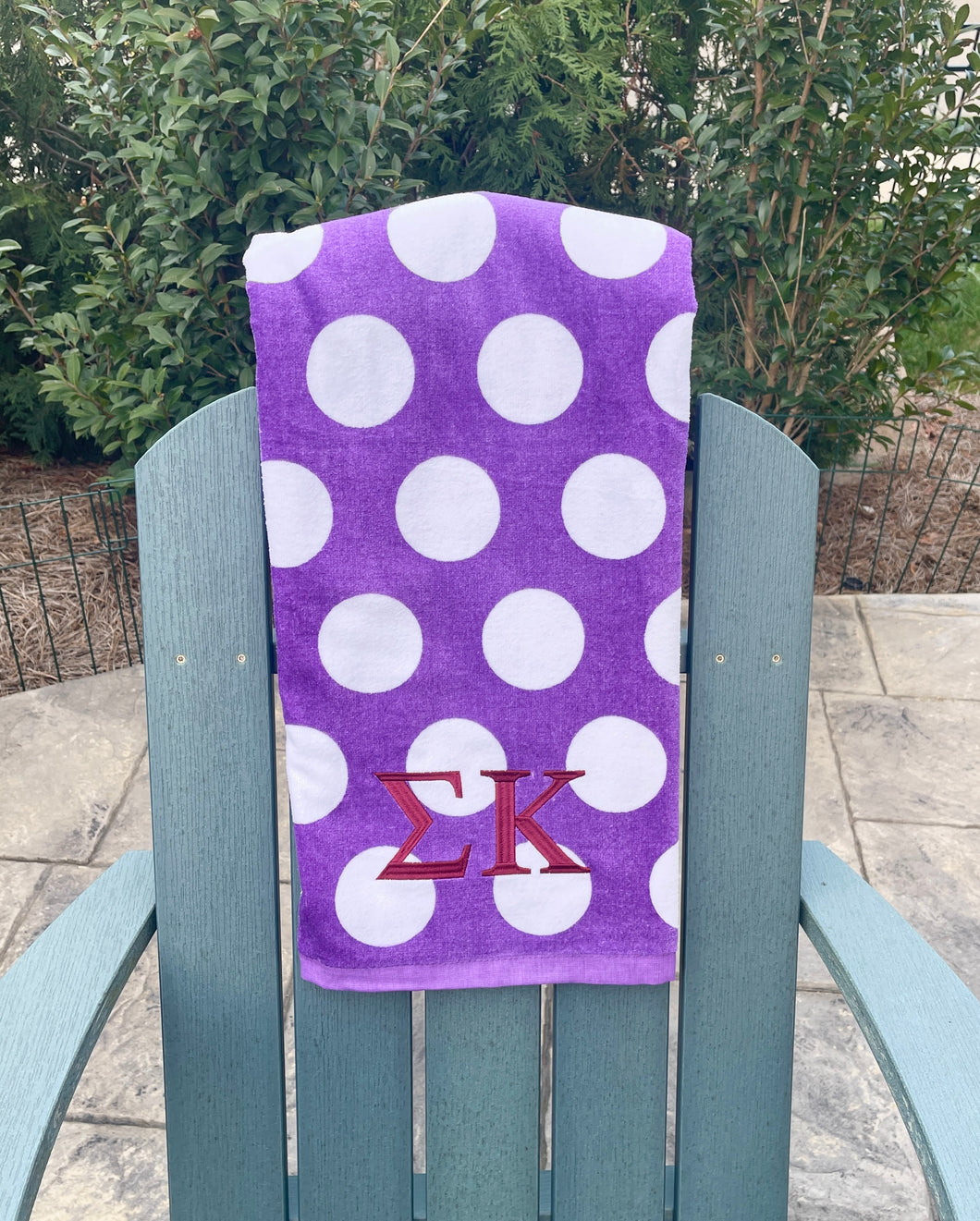 Sigma Kappa Beach Towel - Purple Dot