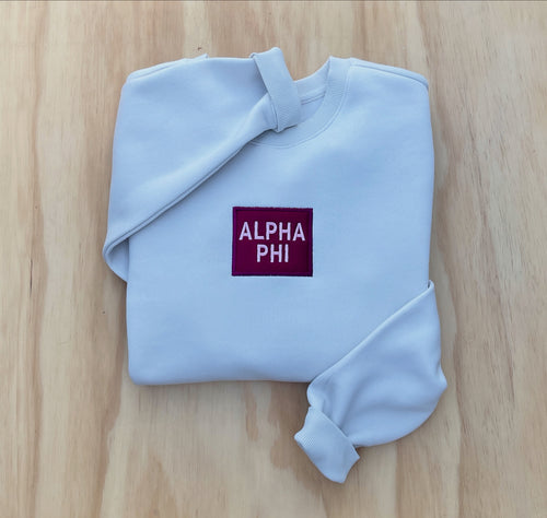 Alpha Phi  Patch Smoke Sweatshirt