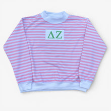 Delta Zeta Pink Stripe Mock Neck Sweatshirt