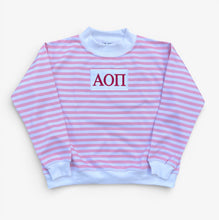 AOPII  Pink Stripe Mock Neck Sweatshirt