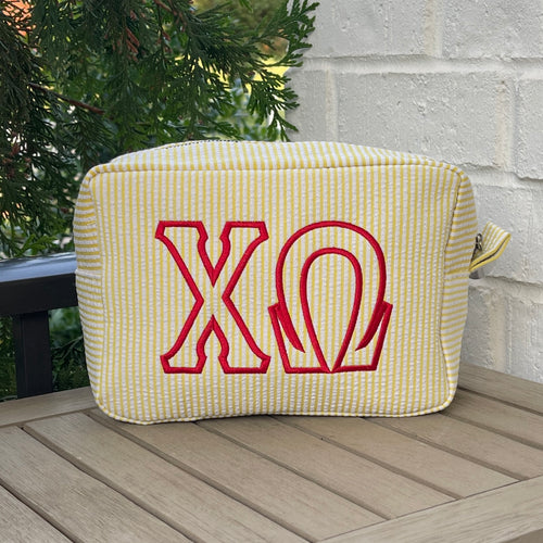 Chi Omega Yellow Cosmetic Bag