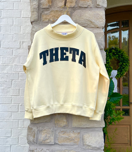 Theta Yellow Mock Neck Sweatshirt