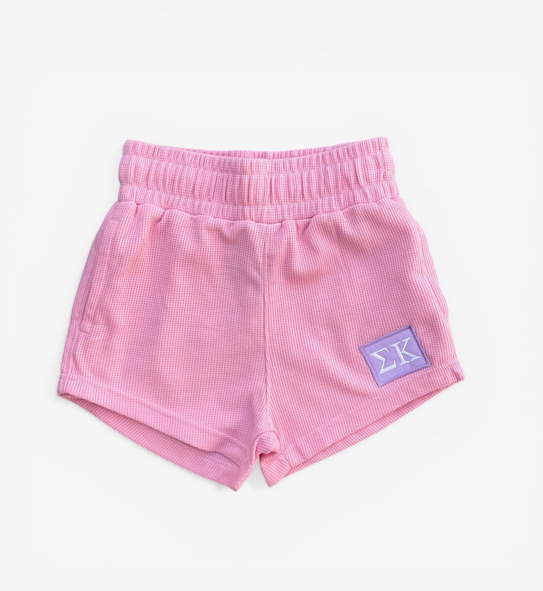 Sigma Kappa Pink Waffle Shorts