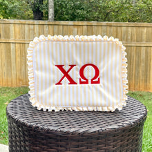 Chi Omega Yellow Ruffle Cosmetic Bag