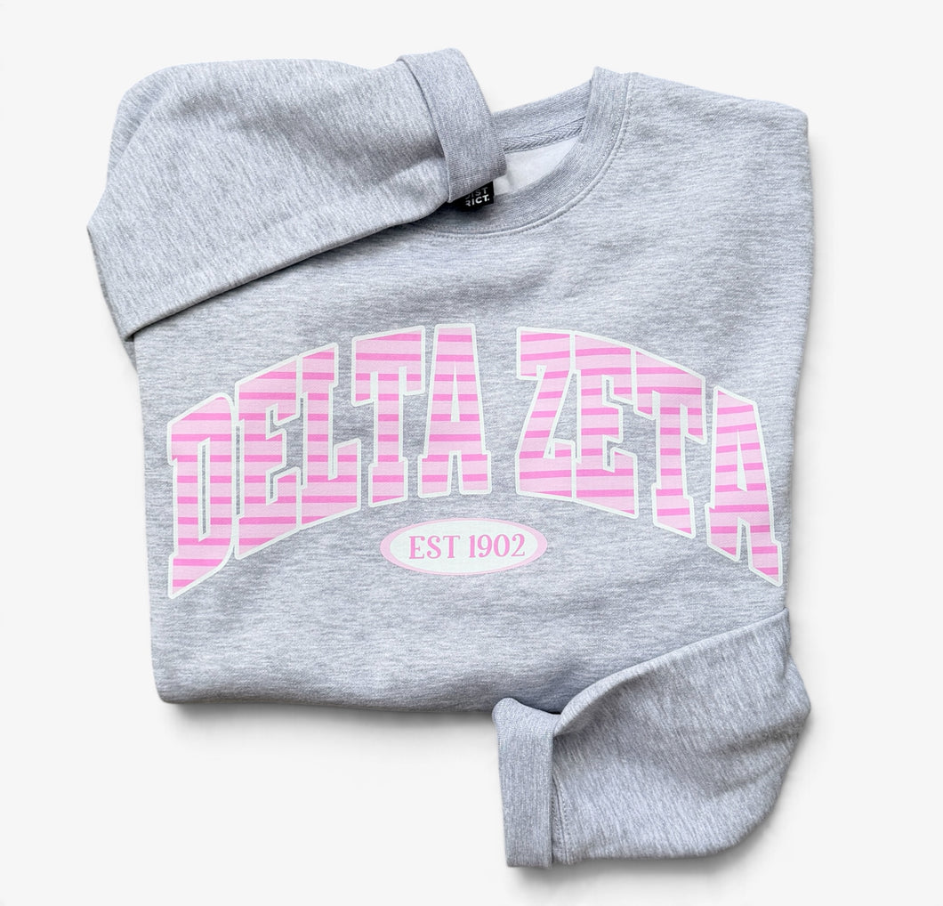 Delta Zeta Tonal Stripe Sweatshirt