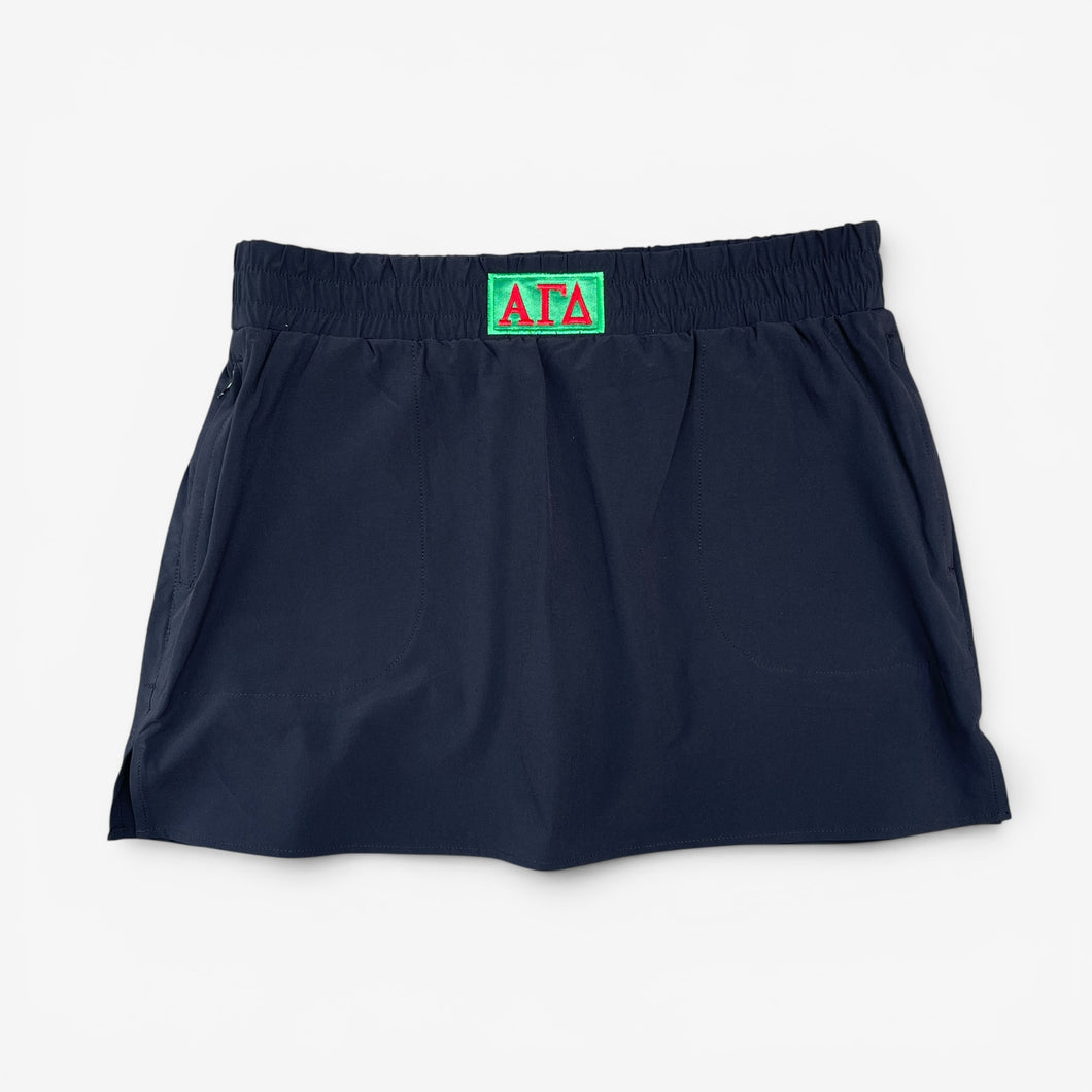 Alpha Gamma Delta Patch Black Skort - Preorder