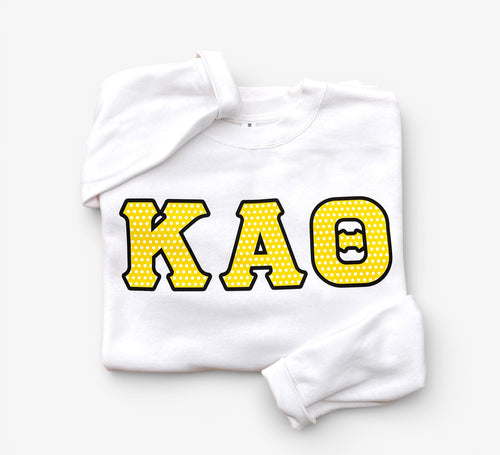 Kappa Alpha Theta White Letter Sweatshirt