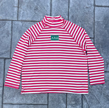 Alpha Chi Omega Patch Red Stripe Oversized Tee