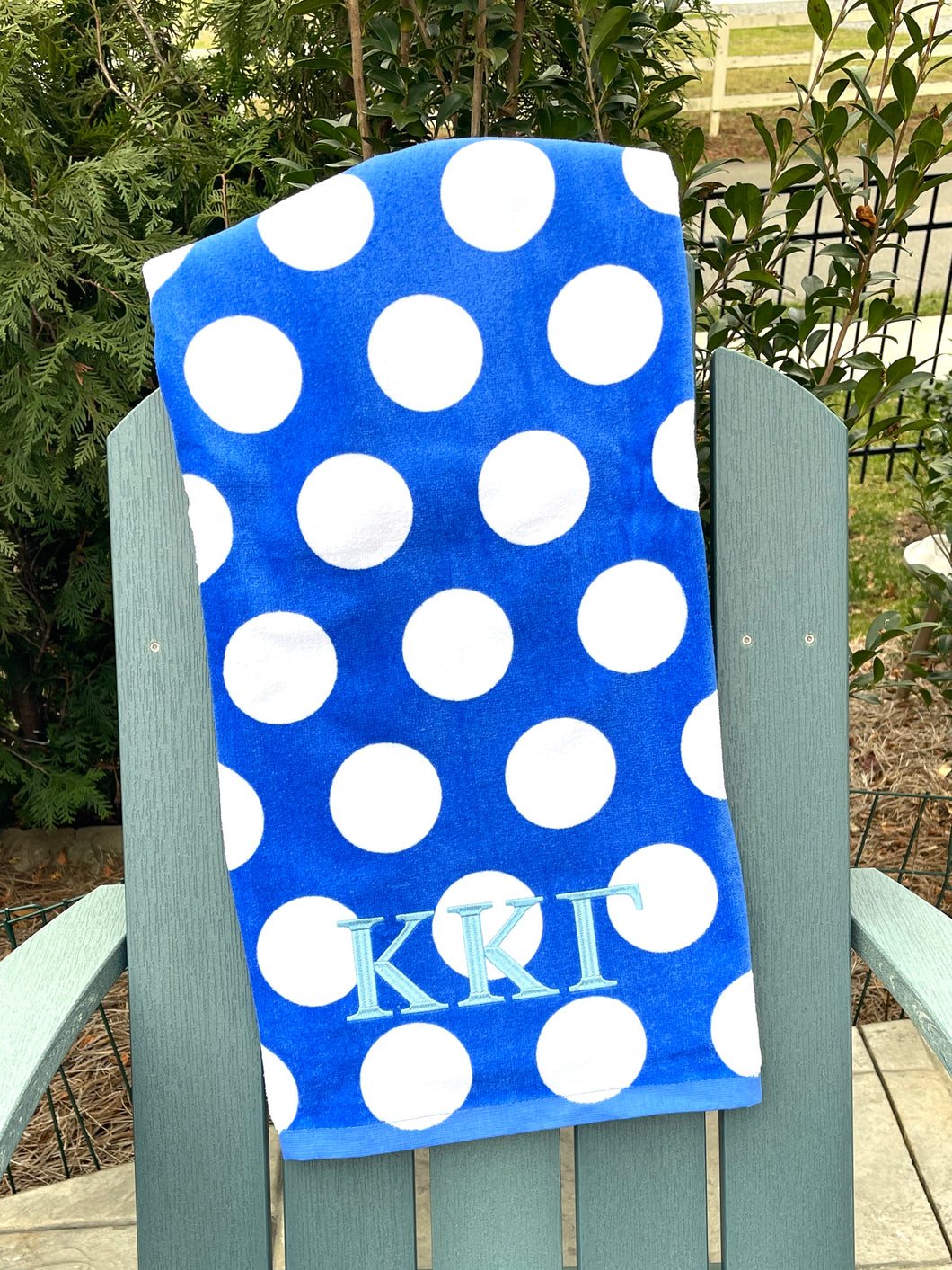 KKG  Beach Towel - Royal Blue Dot