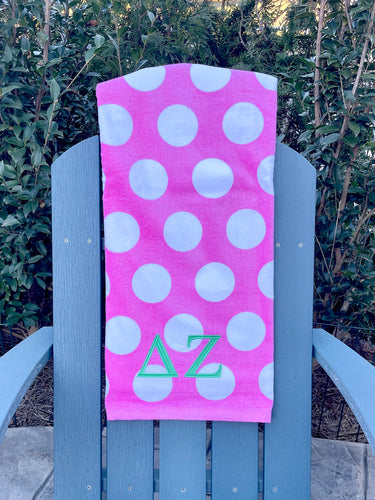 Delta Zeta Beach Towel - Pink Dot