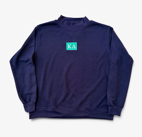 Kappa Delta Navy Waffle Mock Neck