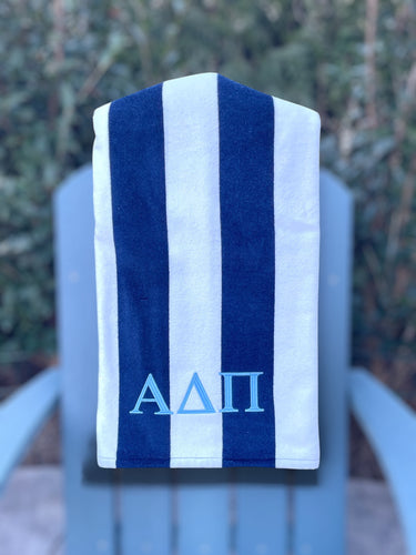 ADPi Navy Stripe Beach Towel