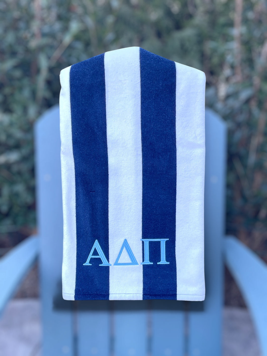ADPi Navy Stripe Beach Towel