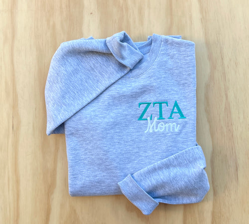 Zeta Tau Alpha Mom Grey Sweatshirt