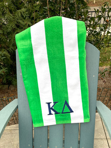 Kappa Delta Navy Stripe Beach Towel
