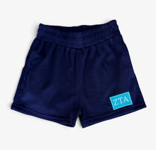 Zeta Tau Alpha Navy Waffle Shorts