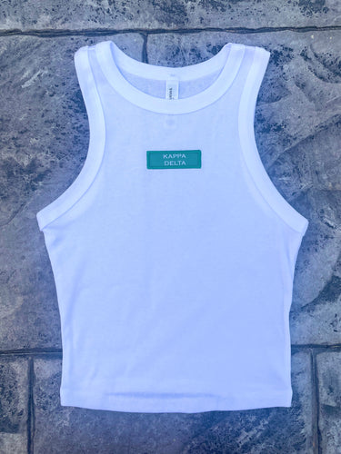 Kappa Delta Woven Patch Crop Tank